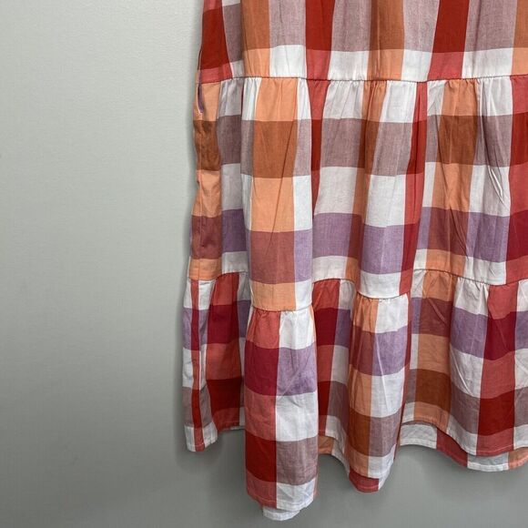 J.CREW Dress Womens 12 Faux-Wrap Sleeveless Mini NEW Orange Check Belt BR911 - Picture 10 of 16